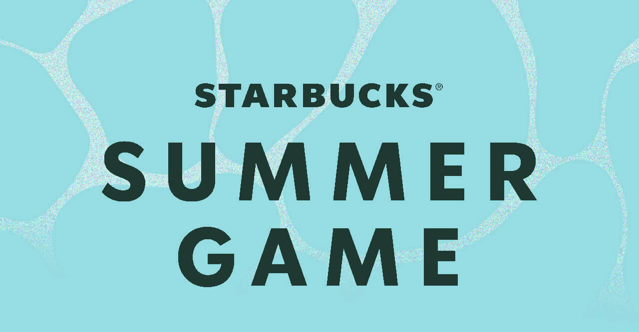 Starbucks® rewards Summer Game Logo on top of blue background