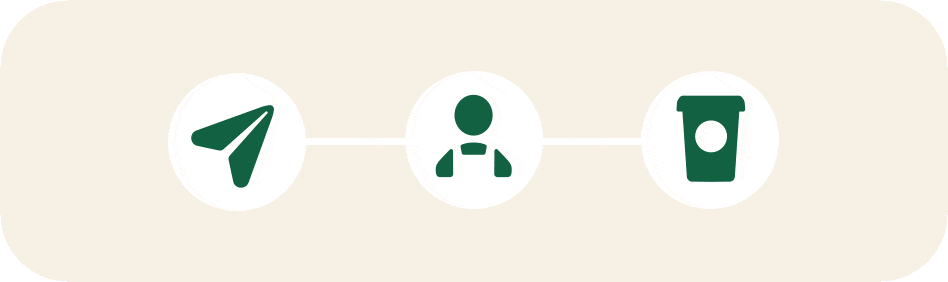 Animation of Mobile Order UI progressing through order.