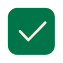 White check mark inside a filled green square.