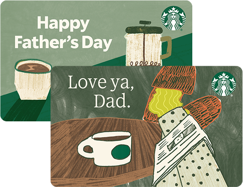 An illustration of two gift cards celebrating Father’s Day.